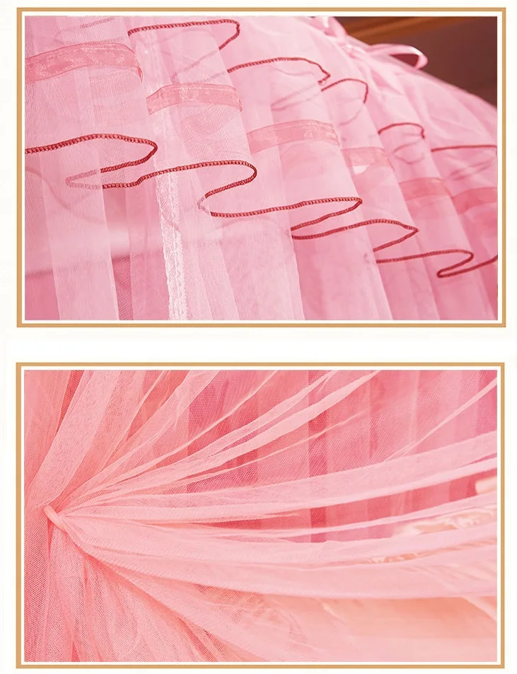 Принцесса три двери Москитная сетка для кровати розовый дворец Король Королева