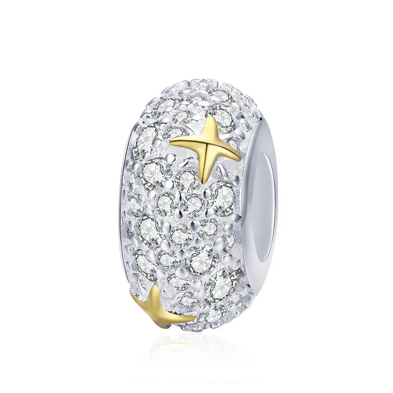 aasd979-1 Подходит для браслета Pandora Серебро 925 CZ Колокольчик для елки украшения-Снеговички S925 Подарочный дом цветок бисер для изготовления ювелирных изделий - Окраска металла: aasd979-1