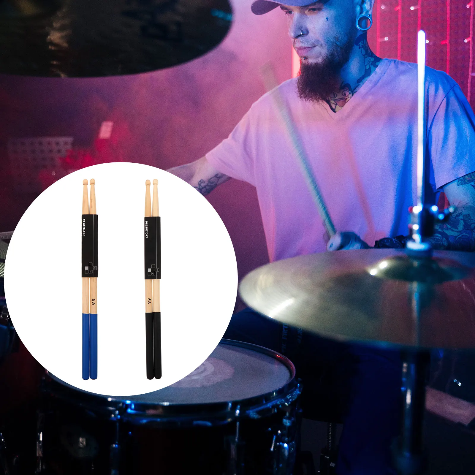 

2 Pairs Anti-Slip Professional Practical Maple Drumsticks Children Drumsticks Wooden Drumsticks