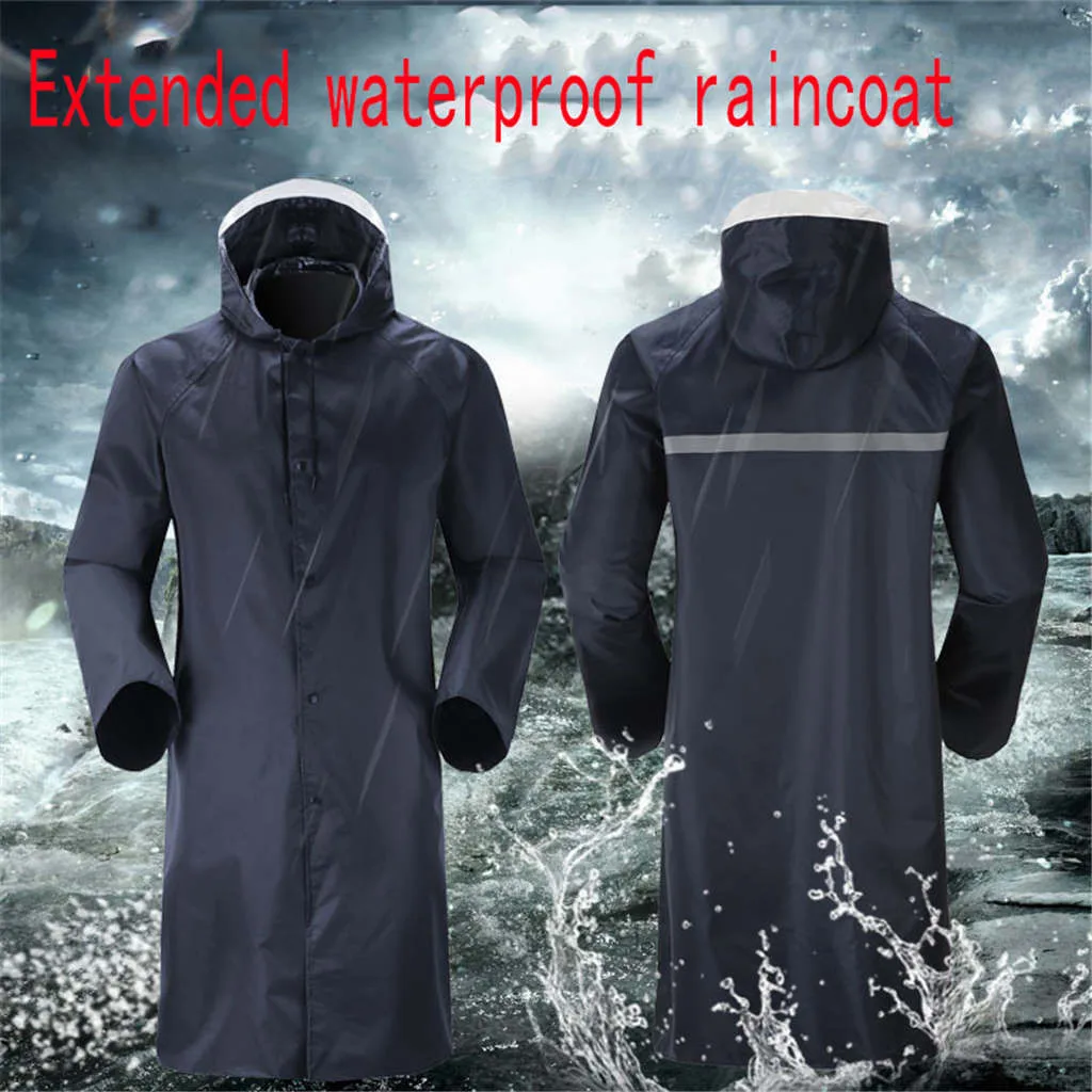 

Raincoat homme 2020 Extended waterproof raincoat New Light Raincoat Waterproof Camping Trekking Hood Long Sleeve Cloak Raincoat