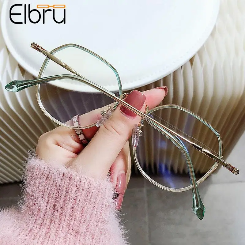 

Elbru New Fashion Reading Glasses For Women Men Vintage Classic Metal Anti Blue Rays Optical Presbyopia Spectacles Eyewear+1..+4