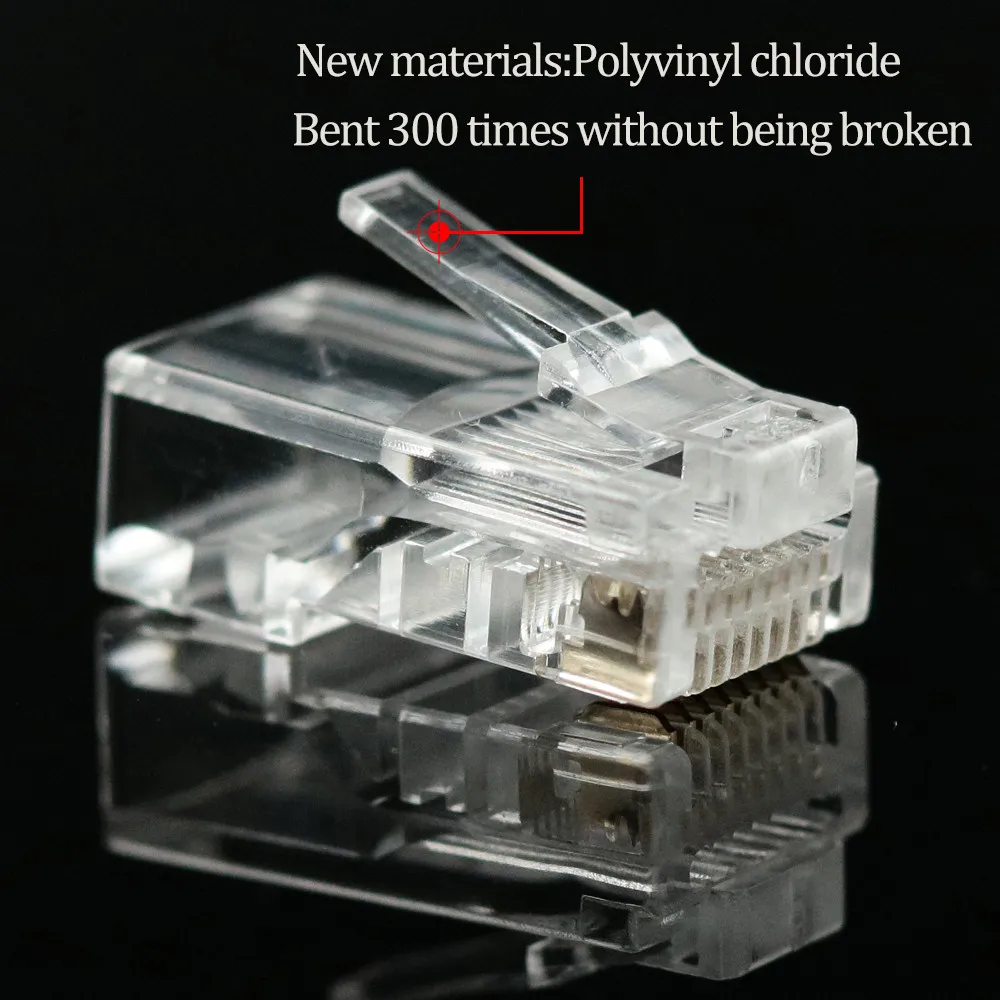 200 шт. EZ RJ45 разъем cat6 rj 45 ethernet Кабельный cat5e utp 8P8C cat 6 сетевой 8 контактный