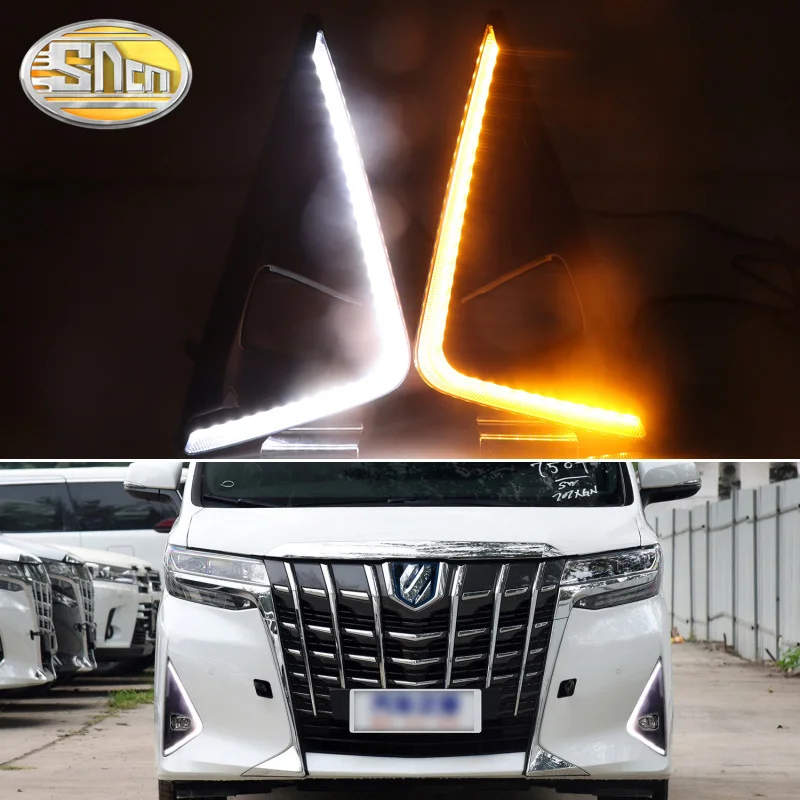 

LED DRL for Toyota Alphard 2018 2019 Daytime Running Light Fog Lamp With Turn Signal Lights Car Styling Auto accessires