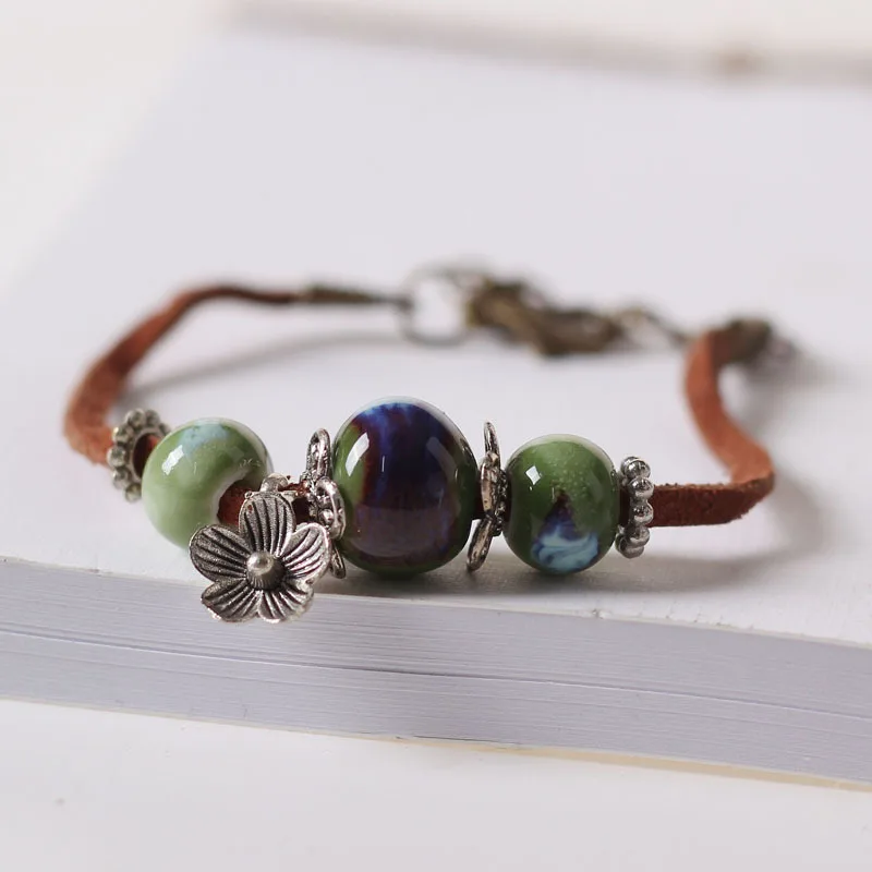 Модные очаровательные керамические разноцветные Круглые бусины Простой