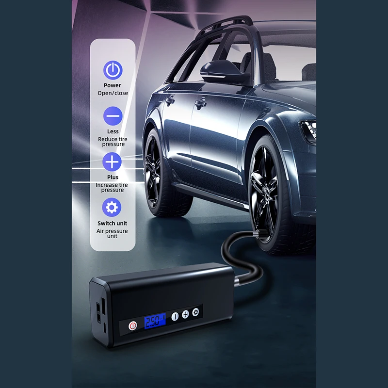 Barato Inflador De Neumáticos Portátil, Bomba Para Bicicleta Eléctrica, Mini Compresor De Mano Para Bolas De Motocicletas Y Coche Con Pantalla LCD, JDH88