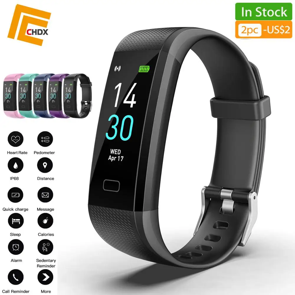 CHDX Bluetooth многоязычные умные часы с монитором сердечного ритма браслеты фитнес