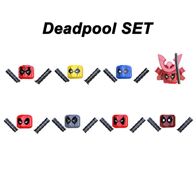 

Disney Blocks 8pcs/lot Marvel Super Heroes Building Blocks Deadpool Bricks Action Figures Model Toys for Kids Birthday Gifts