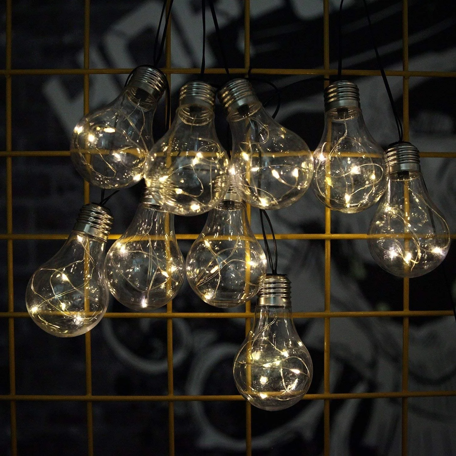 Гирлянда с круглыми лампочками на солнечной батарее водонепроницаемая