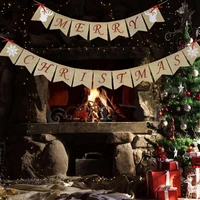 merry christmas banner vintage pennant decoration party fireplace mantel birthday wedding decoration party supplies