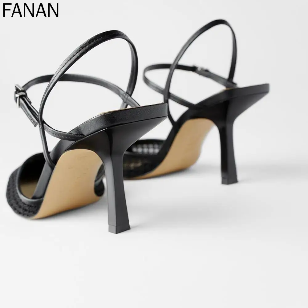 

2021 Fine Heel Heel Sandals Slingback Sandals for Women Party Shoes Shoes Elegant Pumps Shoes Pointed Toe Mesh Heel Type Style