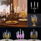 Миниатюрные свечи и подсвечники для кукольного домика, подсвечник для торта на день рождения, Переводные картинки для кукольного домика