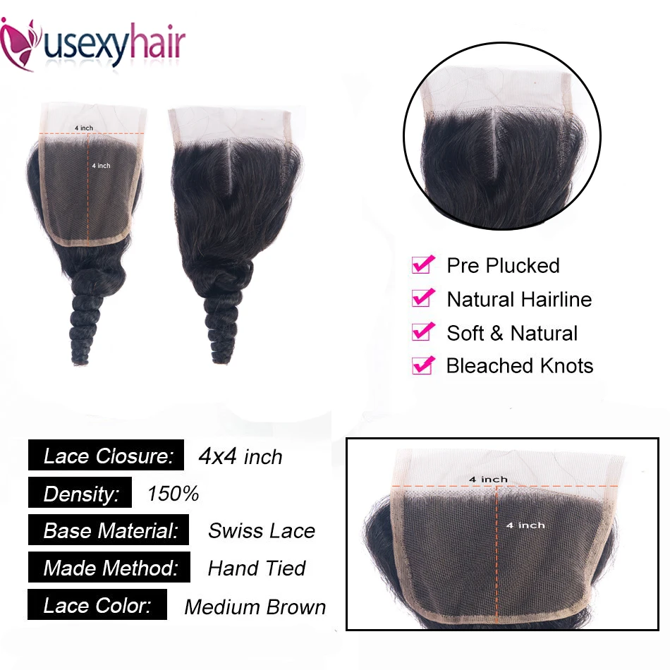 Бразильские вплетаемые пряди волос с закрытием Remy человеческие волосы 3