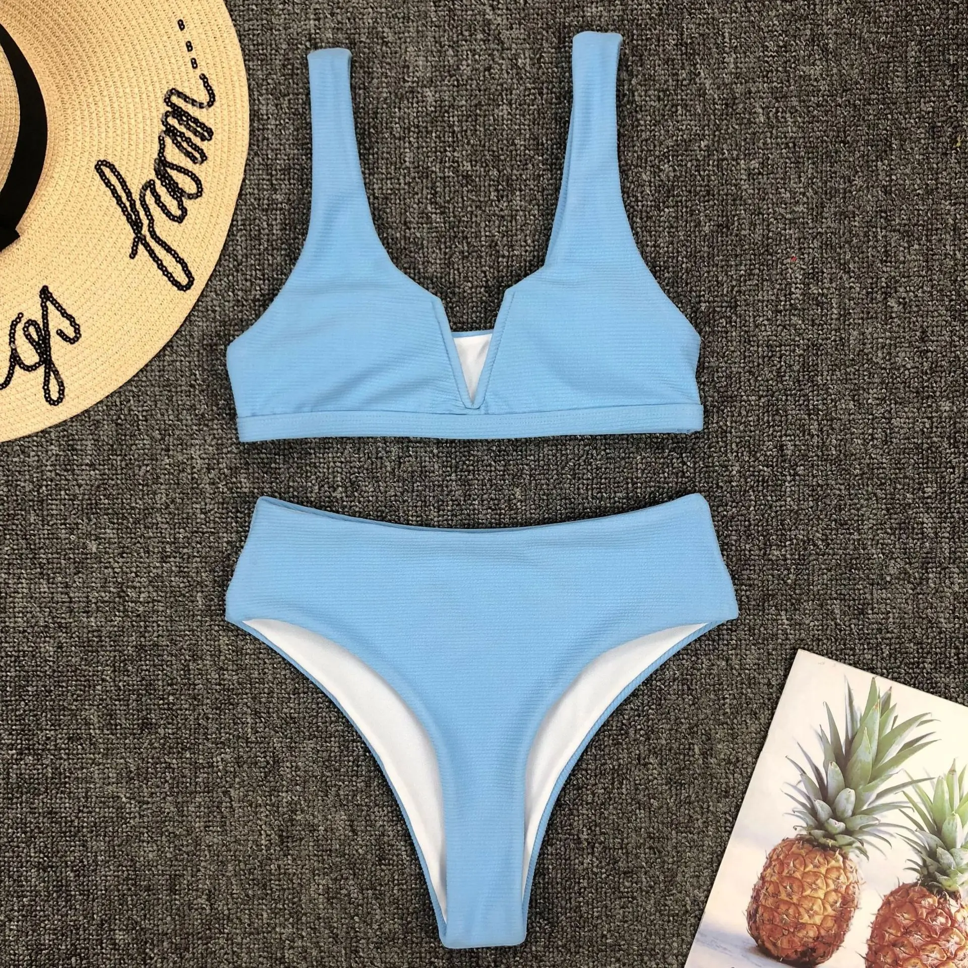 

Qeils Vintage Bikini 2021 Female Swimsuit High Waist Women Swimwear Two-pieces Bikini set Bather Bathing Suit Swim wear Lady