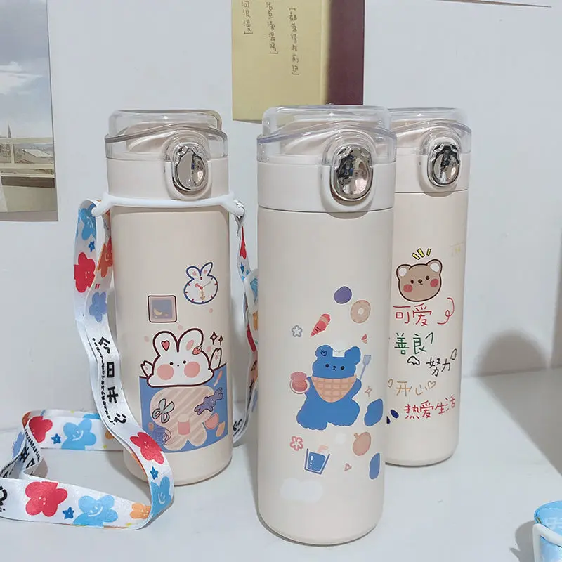 

Creative Korean version lovely water cup simple girl's heart heat preservation cup male and female students make tea water cup