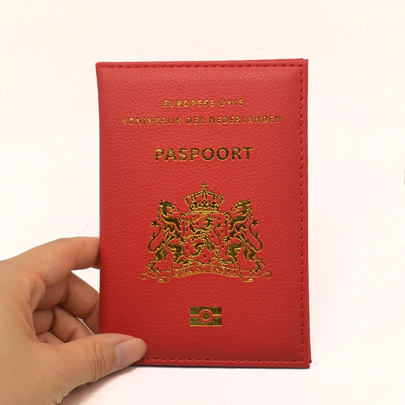 Модный милый чехол Nederland Paspoort для женщин, розовый чехол для паспорта, чехол для путешествий из искусственной кожи, чехлы для паспорта - Цвет: red