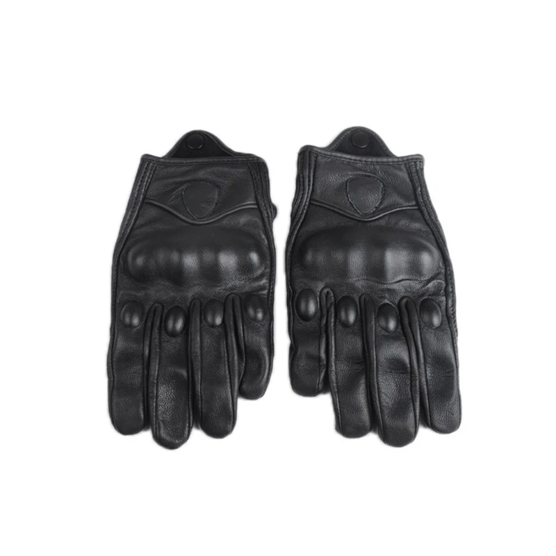 

Retro Genuine Leather Motorcycle Gloves Man Women Touch Screen Goatskin Racing Riding Gloves MX ATV Racing Guant Motocross New