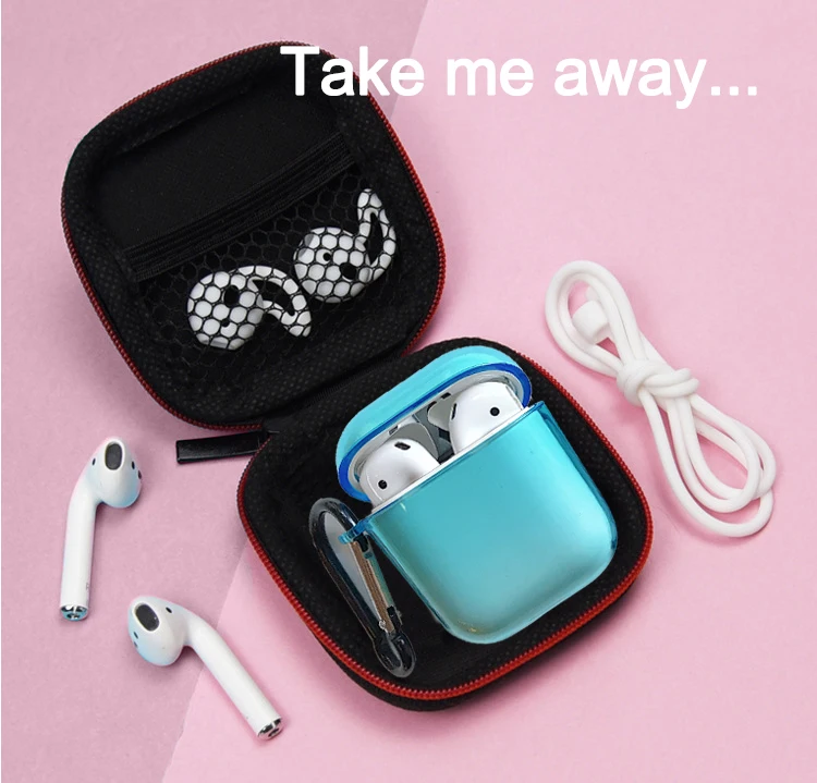 2/5 шт. прозрачный чехол для airpods симпатичный защитный 2 с заглушкой наушников