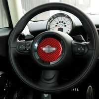 genuine carbon fibercar steering wheel center cover trim sticker fit for bmw mini r55 r56 countryman r60 paceman r61 2007 2013