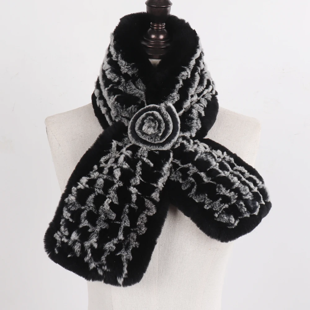 2021 Лидер продаж дамские Настоящий мех кролика шарф 100% натуральный мягкий Рекс