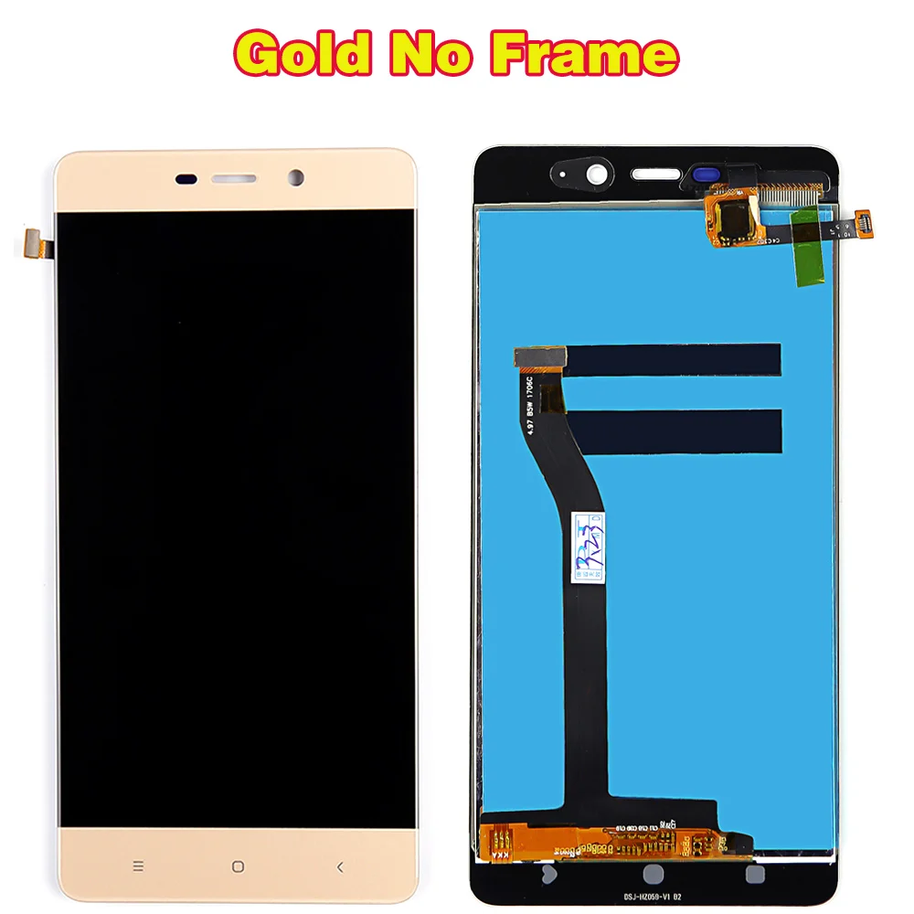 Gold No Frame Протестированный ЖК-дисплей для Xiaomi Redmi 4 Prime/Pro 3GB ram 32GB rom кодирующий преобразователь сенсорного экрана в сборе F ram e с бесплатными инструментами - Цвет: Gold No Frame