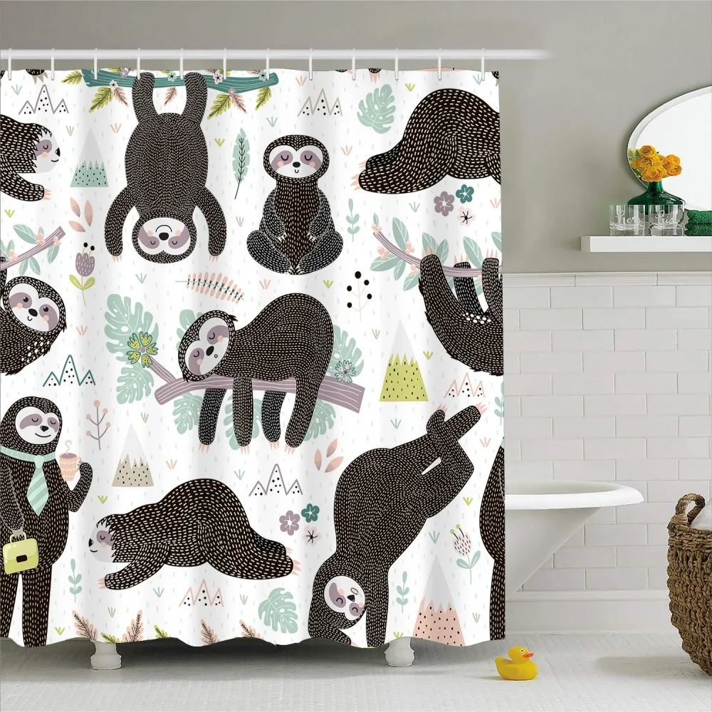 3D принт Happy Together животное занавес для ванной Прочный Водонепроницаемый полиэстер