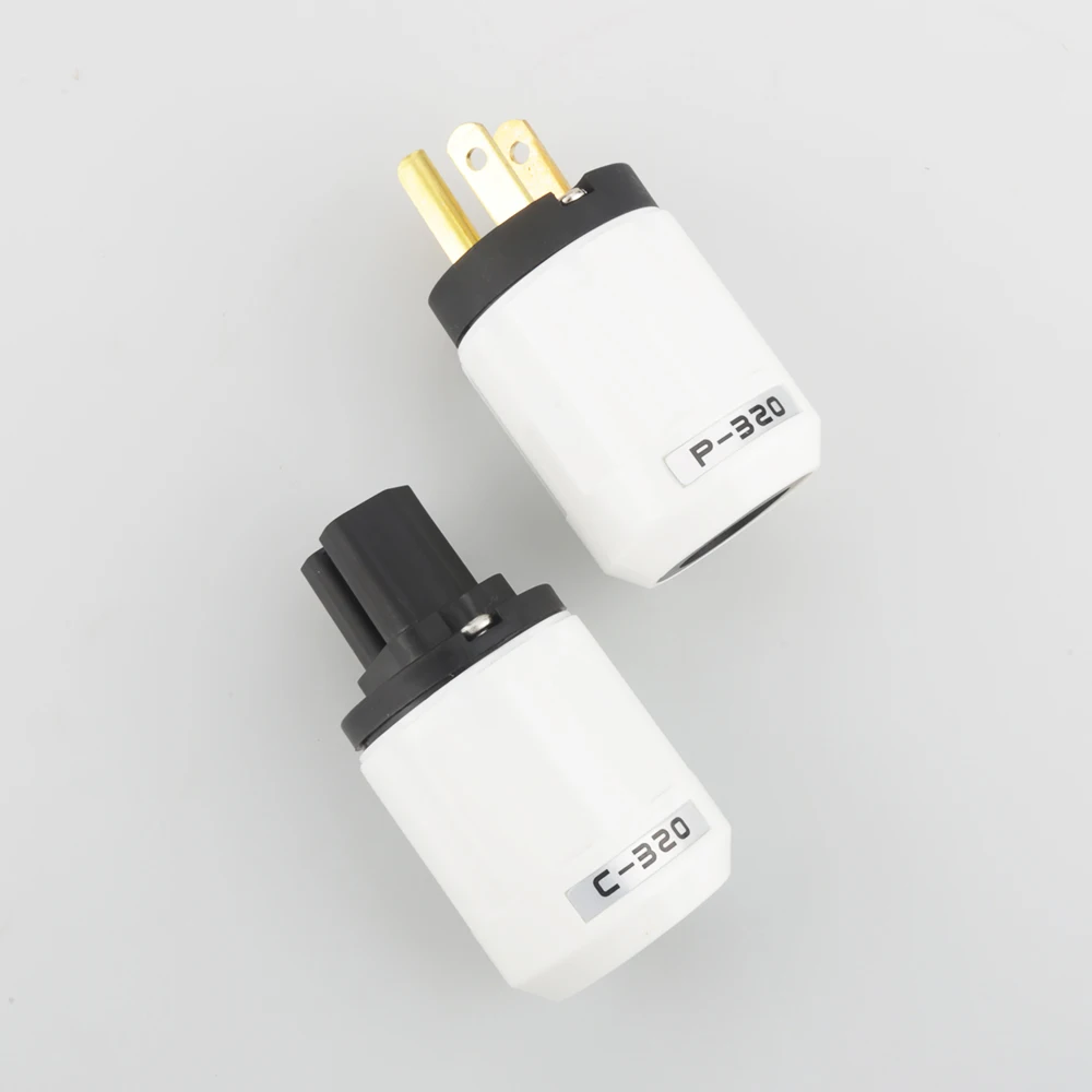 Позолоченный штекер питания переменного тока для США пара 24 К + вилка IEC Famale DIY