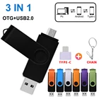 Микро otg Usb-накопитель Type-C, флеш-накопитель 256 ГБ, 128 ГБ, 64 ГБ, 32 ГБ, 16 ГБ, USB флеш-накопитель с реальным объемом, флеш-накопитель 2.0 с адаптером Type-C
