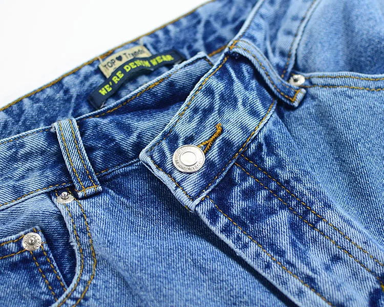 Джинсы женские Асимметричные с завышенной талией расклешенные брюки из денима