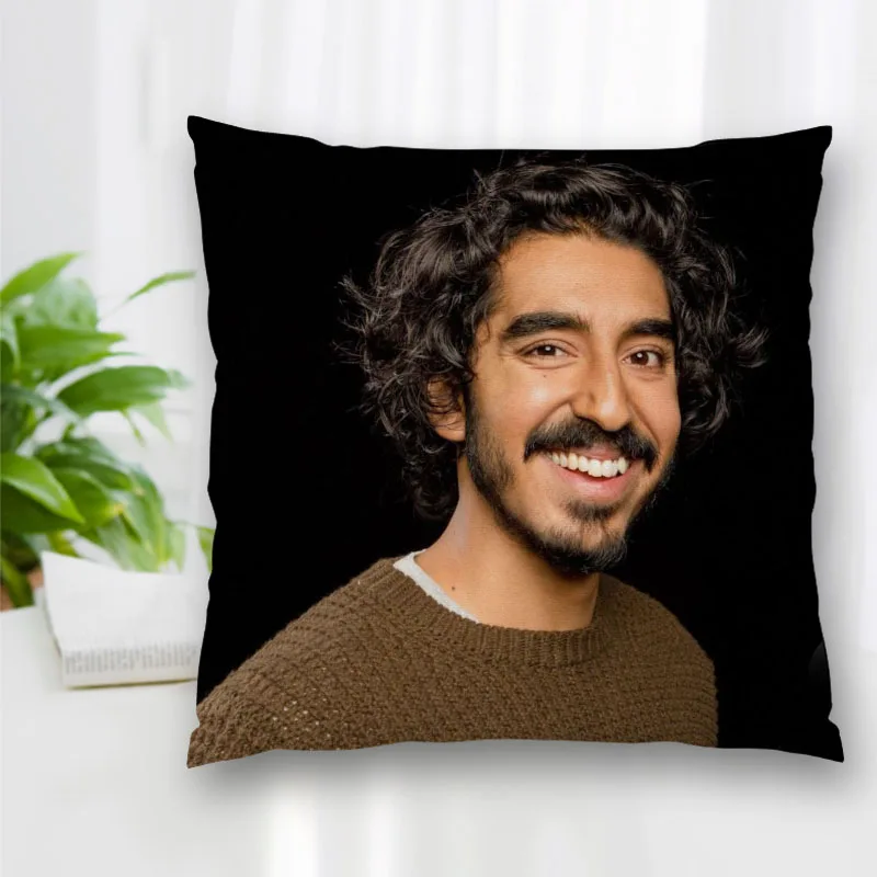 Пользовательская декоративная подушка Dev Patel Actor Slips из полиэстера квадратная 40x40