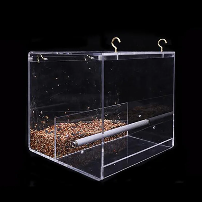 

Automatic Bird Feeder Acrylic Automatic Parrot Feeders Seed Food Container Hanging Feeder Bird Cage Accessories