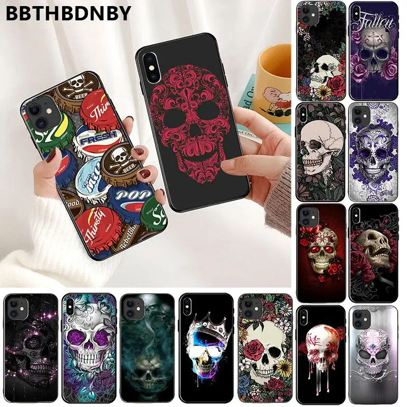 Чехол для телефона с художественным черепом высокого качества iPhone 11 pro XS MAX 8 7 6 6S