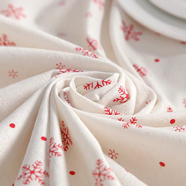 

Table Cloth Cover Red Snowflakes Pattern Decoration For Christmas Party Home Banquet RT88