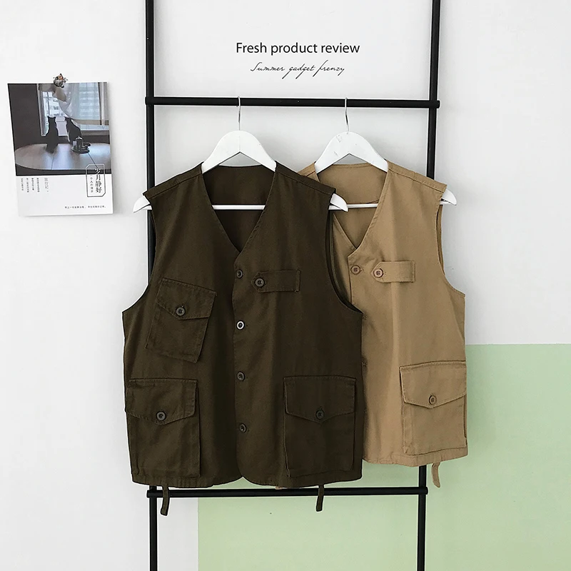 Жилетка мужская хлопковая с V образным вырезом модный однотонный Повседневный