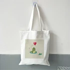 Женская Холщовая Сумка для покупок, женская сумка на плечо для студентов, Женская эко-сумка, сумка-тоут, многоразовые сумки для покупок для продуктов