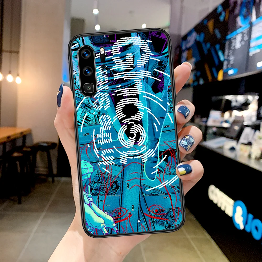 

Anime Ghost in the Shell Phone Case For Huawei P Mate Smart 10 20 30 40 Lite Z 2019 Pro black Back Luxury Hoesjes Fashion
