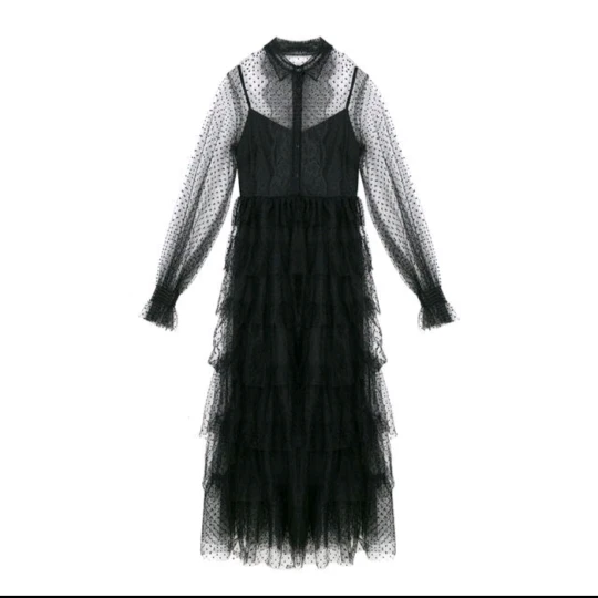 Новинка весеннее женское платье рукав-фонарик сетка песочный ягненок ультра