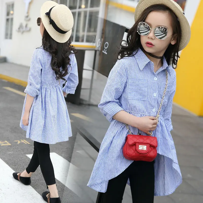 

2021 Summer Spring New Baby Girls Striped Blouses Fashion Long Sleeve Tops Toddlers Kids Shirts Children Clothes For Girls J23