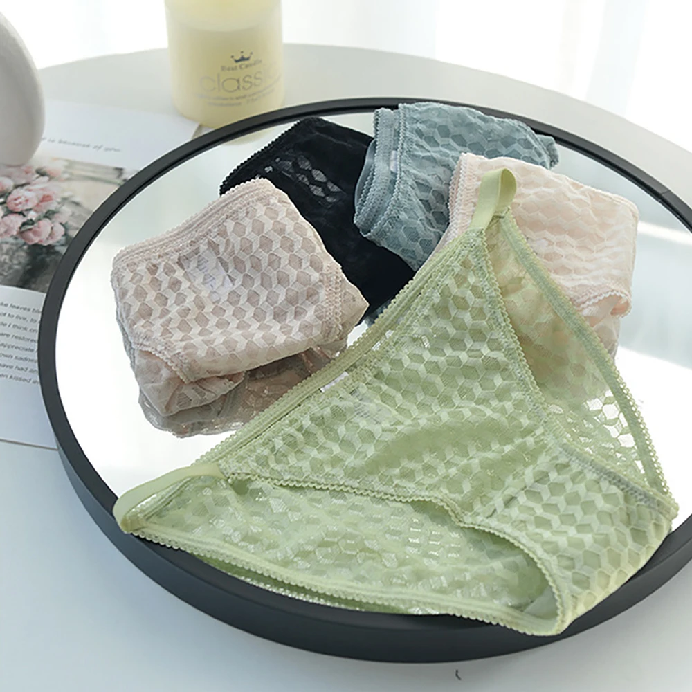 Сексуальное кружевное нижнее белье женские клетчатые трусики дышащие хлопковое