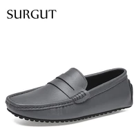surgut new arrival big size 3849 moccasins leather men shoes fashion casual slip on formal business wedding dress shoes loafers