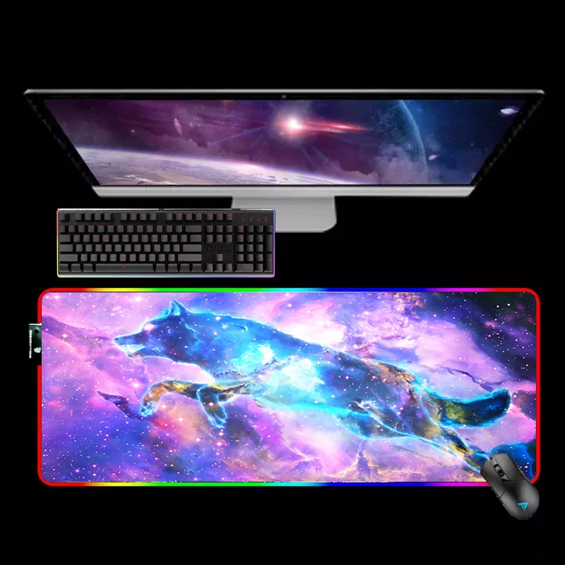 

Mouse Pad Large Backlit Mat Rgb Mousepad Xxl Gaming Laptop Computer Desk Starry Sky Mause Ped Pc Gamer Diy Mice Keyboards Office