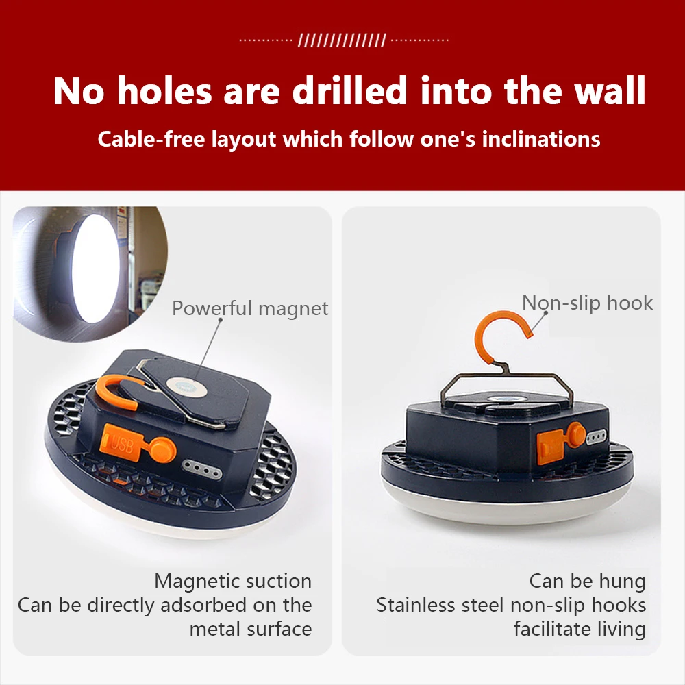 Светодиодный светильник для палаток перезаряжаемый Переносной Фонарь