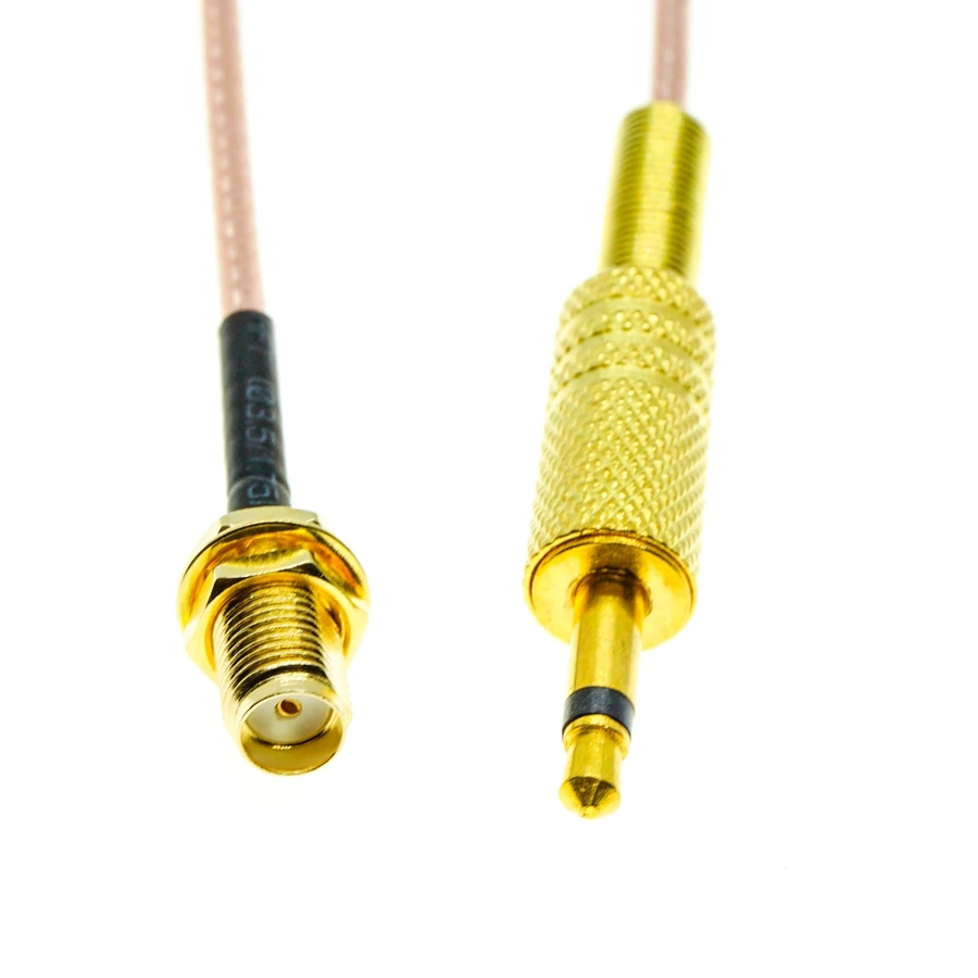 SMA Female Bulkhead to 3.5mm 1/8&quot TS Male Mono RF RG316 Coax Jumper Pigtail Cable | Connectors
