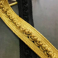 1 yard gold wire trapezoidal buttons military uniforms dresses dance clothes decorative buckles