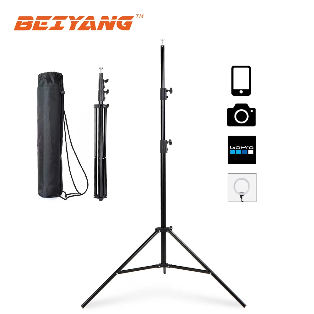 

Tripod For Phone With Bag Aluminum Foldable Tripod 1/4 Screw Head Stand For Iphone Gopro Xiaomi Huawei Ring Light & Live Blogger