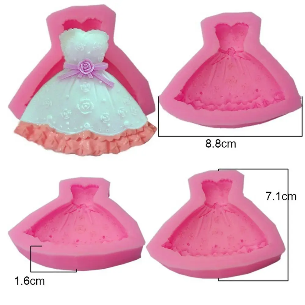 

Skirt Dress Shaped Silicone Cake Mold Kitchen Baking Dish Chocolate Silicone Bakeware Sugar Craft Fondant Cake Decorating Tools