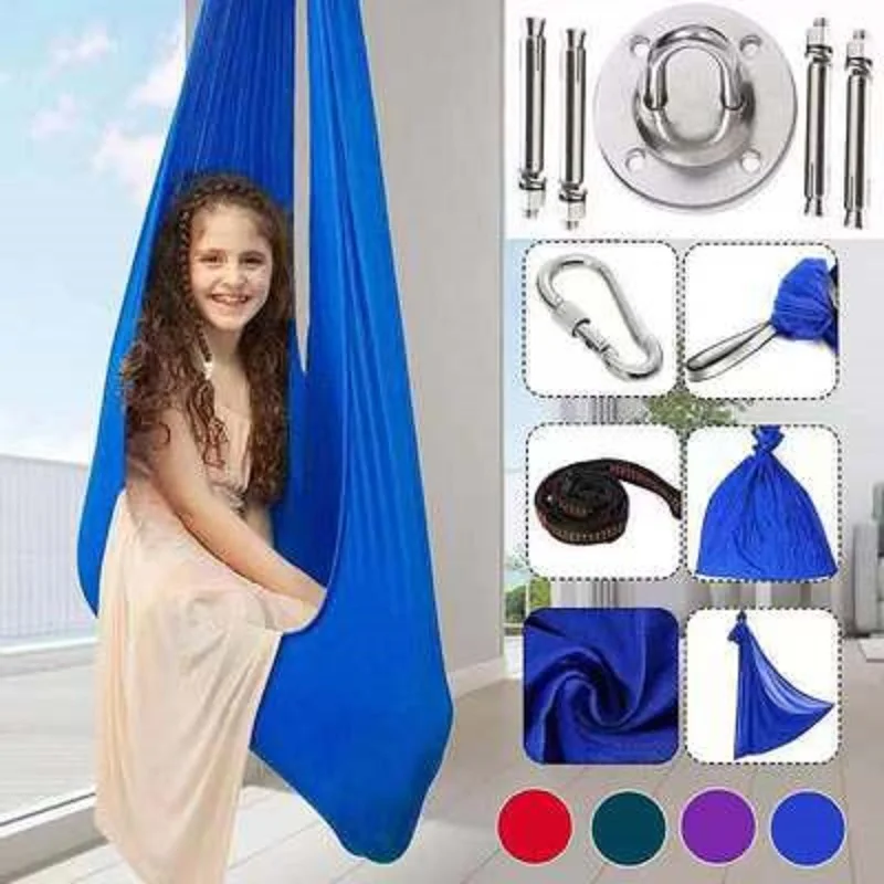

Kids Cotton Swing Hammock for Autism ADHD ADD Therapy Cuddle Up Sensory Child Therapy Elastic Parcel Steady Seat Swing chairtoy