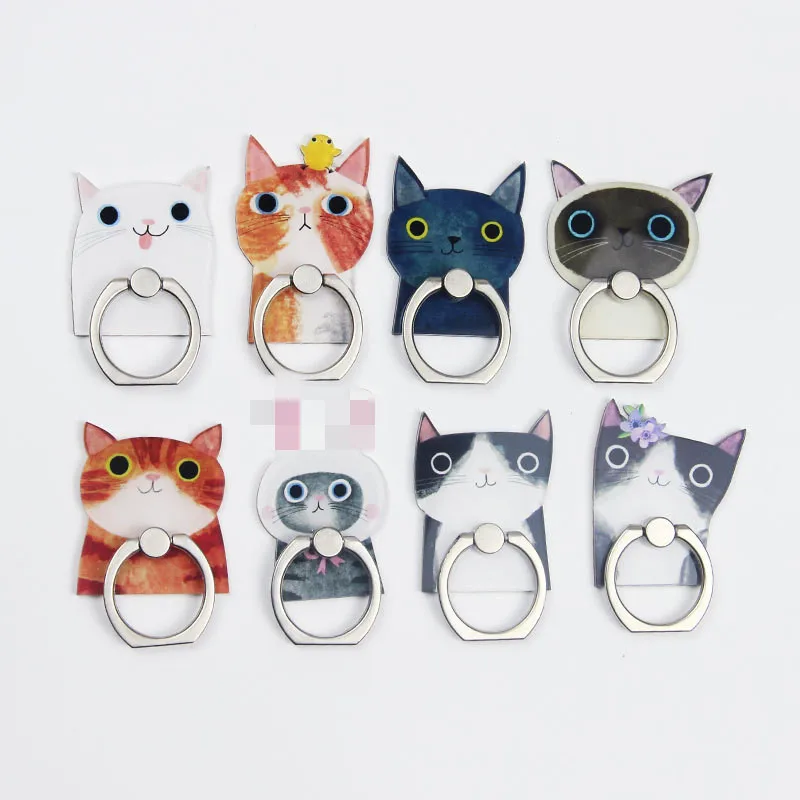 360 градусов мультяшный Кот кольцо на палец подставка для смартфона держатель iPhone