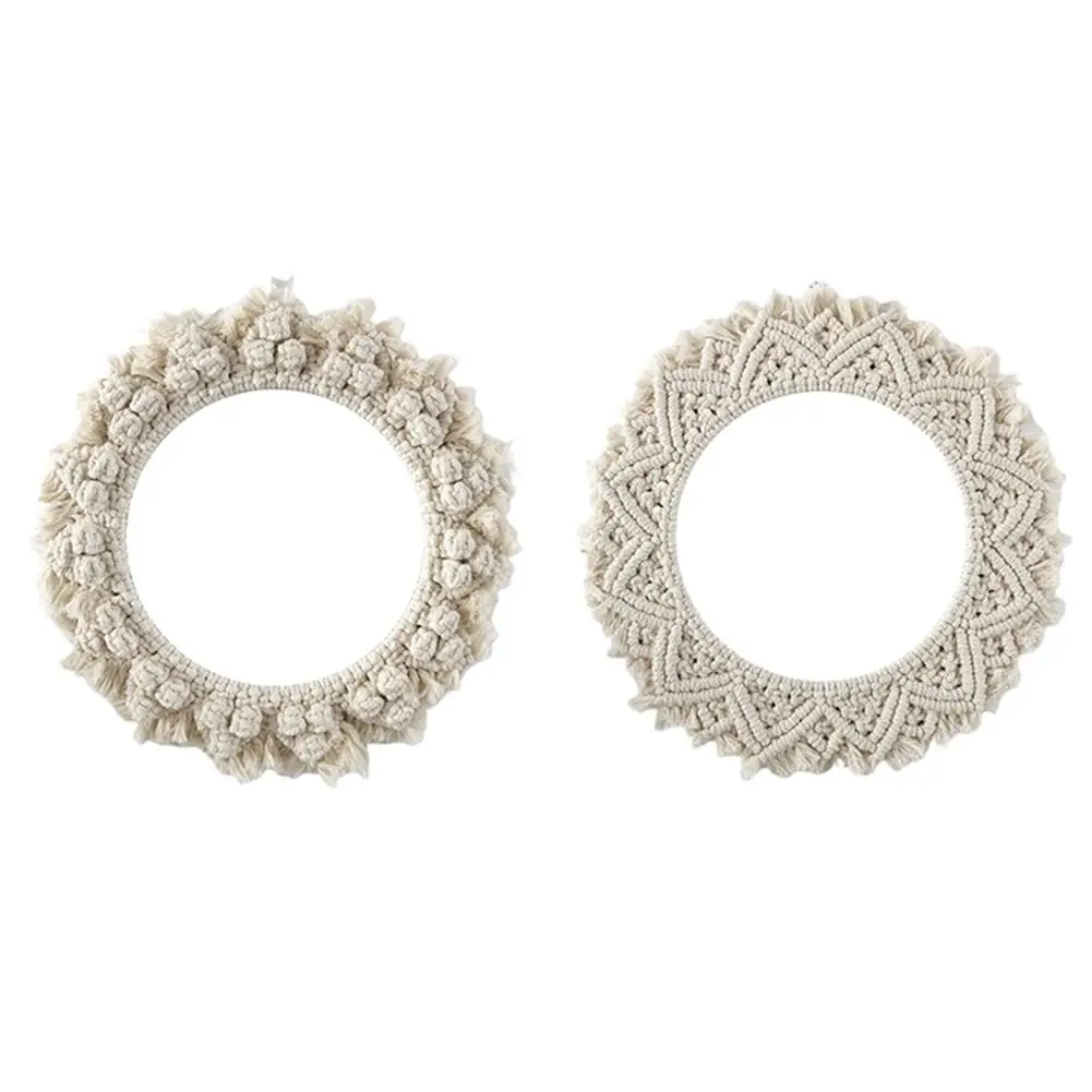 Круглое кружевное настенное зеркало в стиле арт-деко ручная работа хлопковое