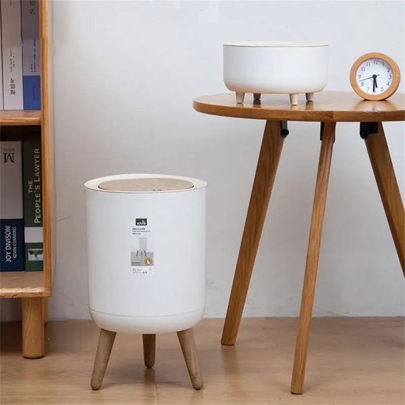 

Wonderlife Innovative wood trash cans and garbage bin lid by high feet waste container