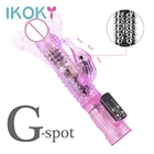 IKOKY Вибратор Кролик с вращением на 360 градусов, фаллоимитатор точки G, Стимулятор клитора, Женский мастурбатор